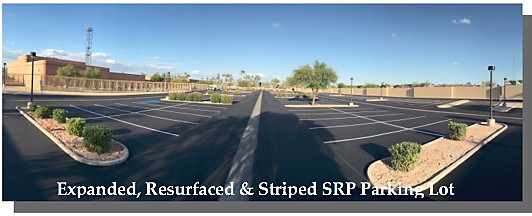 Expanded, Resurfaced & Striped SRP Parking Lot 